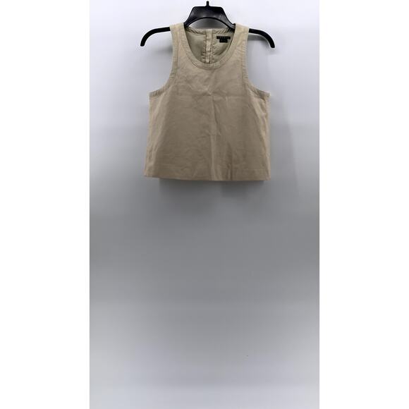 THEORY Women's Beige Scoop-Neck Back Hook Closure Sleeveless Blouse SZ S - Picture 1 of 9